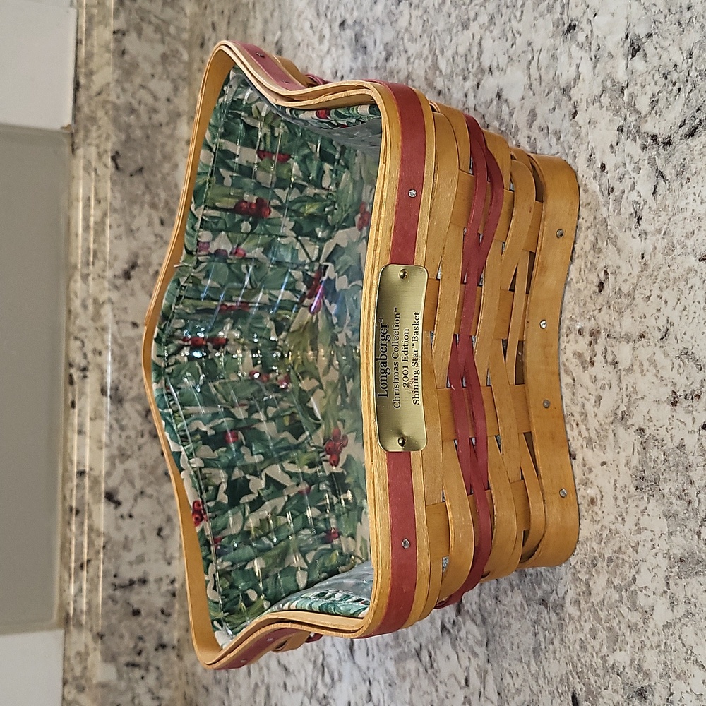 Longaberger 2001 Christmas Collection Shining Star Basket with 2 Liners